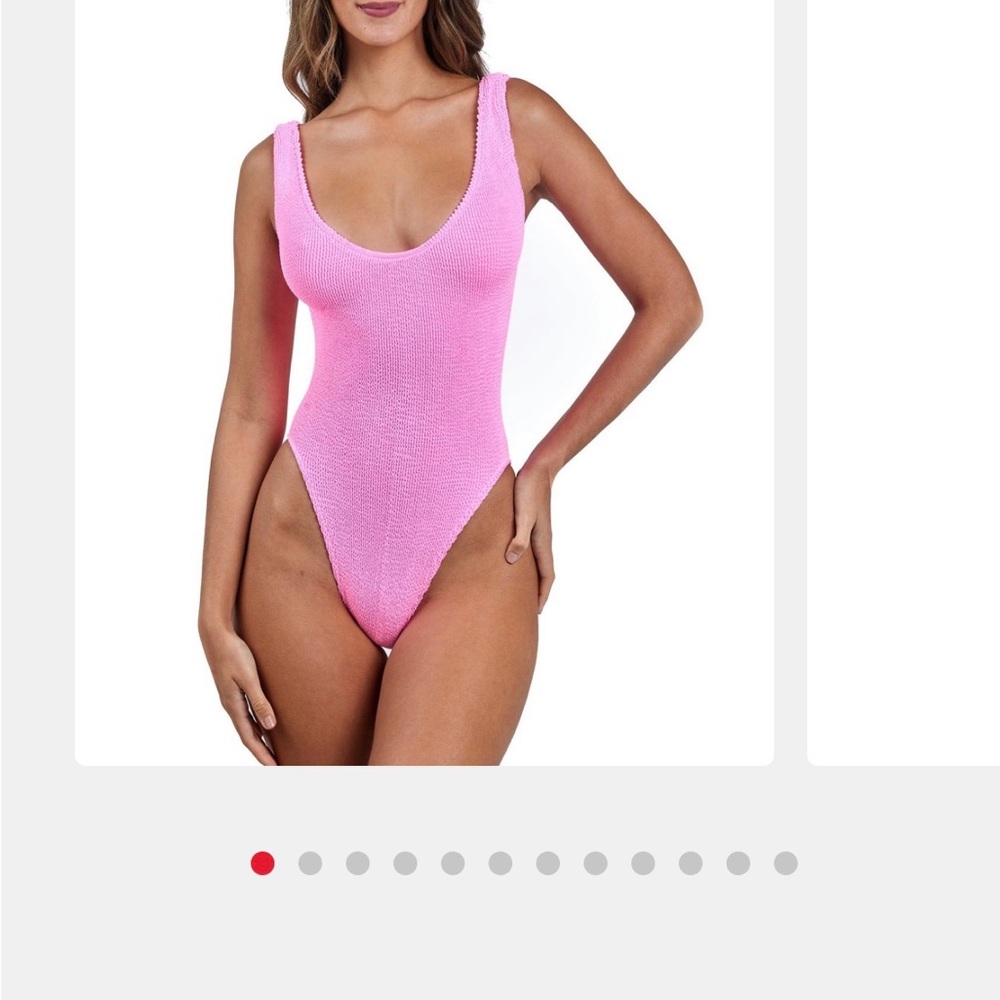 Pink Textured Scoop One-Piece Swimsuit